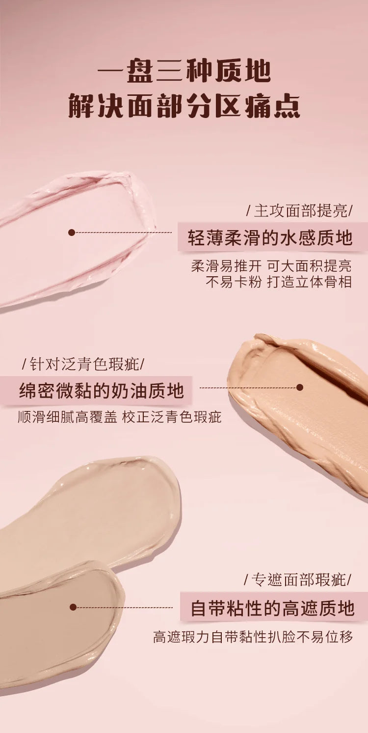 Sweetie Bear 4-Color Concealer Palette Flower Knows Face Makeup Set Spot Correcting Highlighting Contouring Beauty Makeup Tool
