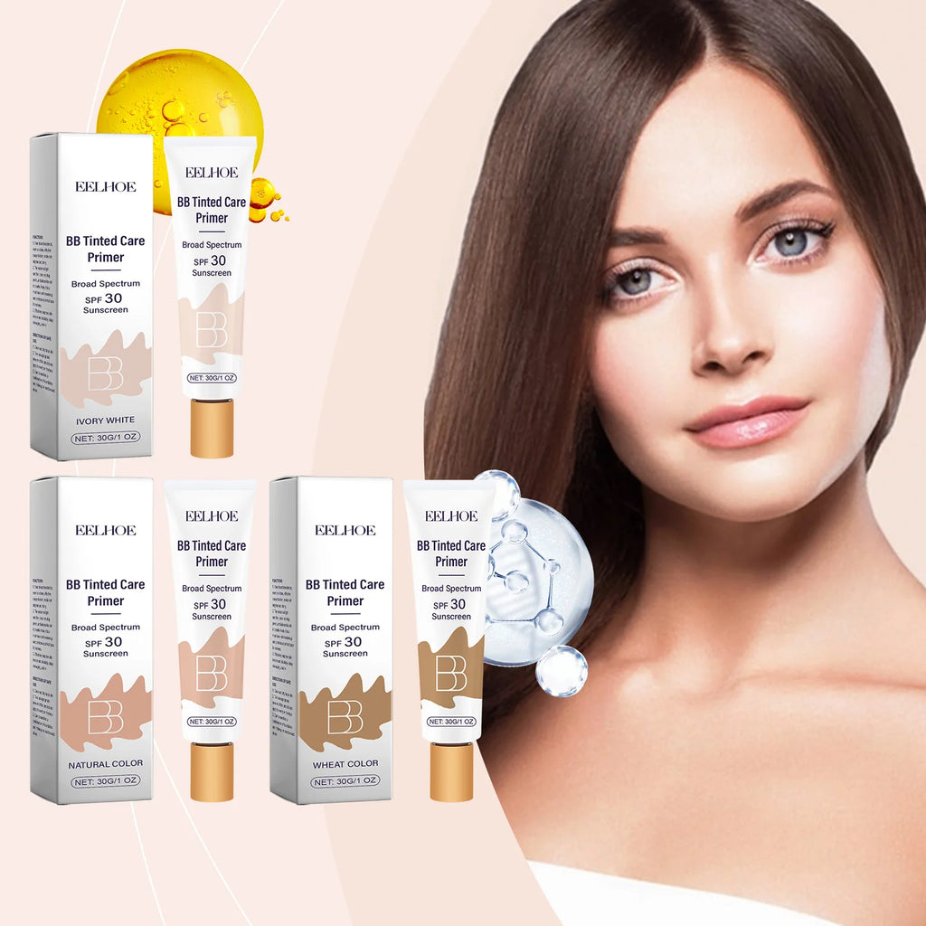 BB Tinted Care Primer Effectively Preventing UV Damage Improve Skin Texture Elasticity Long-Lasting Coverage Moisturizing Cream
