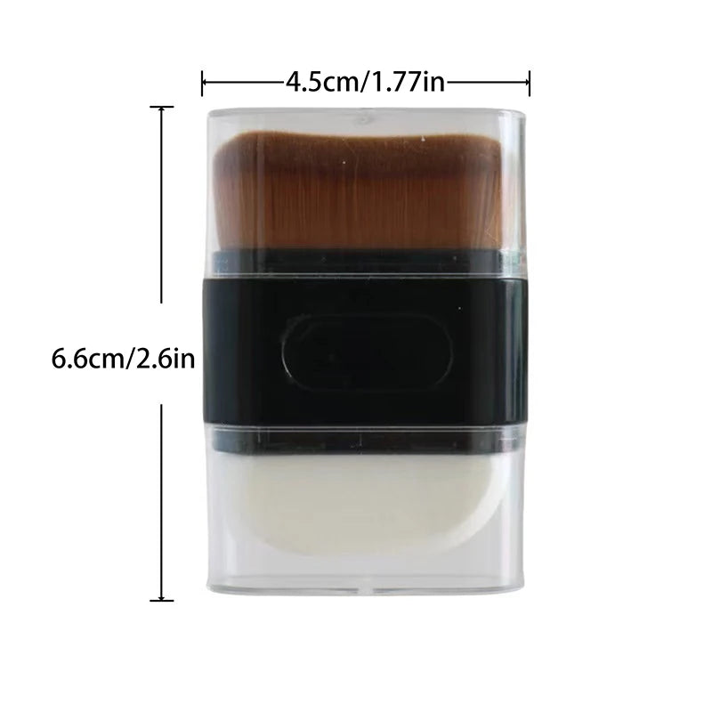 1Pcs Double-Ended Foundation Makeup Brush With Dust Cover Wave Top Contour Beauty Tool For Liquid Powder Concealer Cream