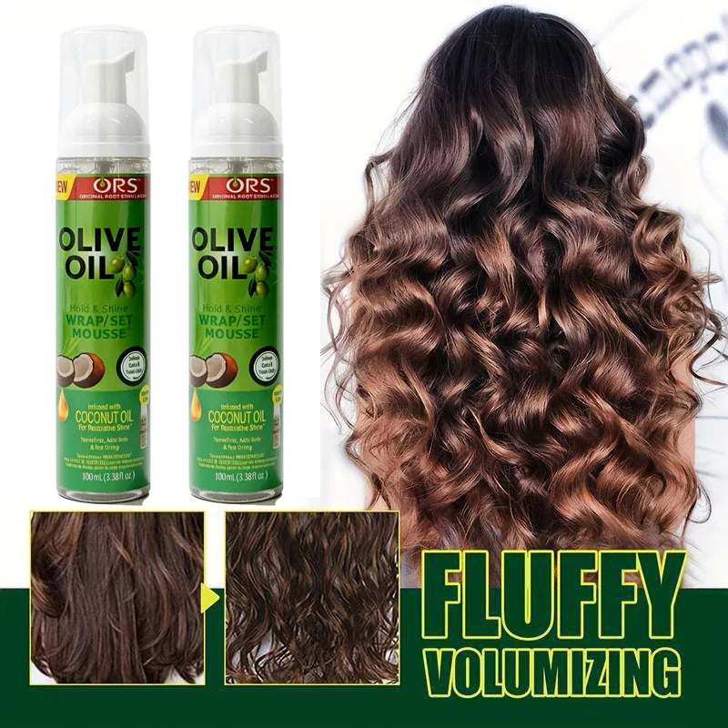 Curly Hair Mousse For Wigs Strong Hold Olive Oil Hair Styling Mousse Anti-Frizz Hair Foam Mousse For Styling Hair Women Men