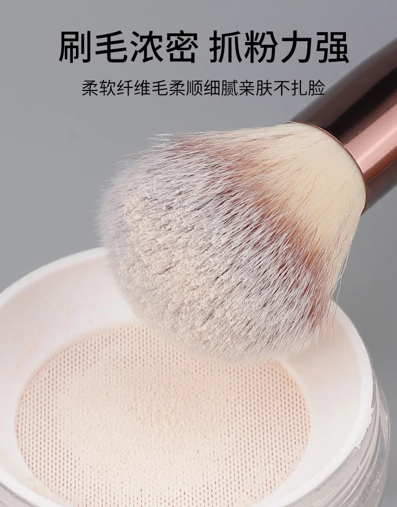 12 brown PU bags, makeup brush sets, soft loose powder, foundation brush,eyeshadow brush, beauty tools. makeup brush set make up