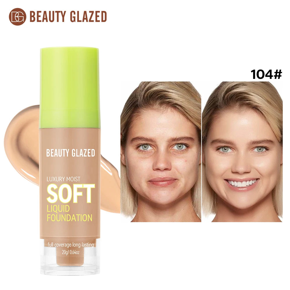 Beauty Glazed Full Coverage Matte Liquid Foundation Waterproof BB Cream Lasting Oil Control Long-lasting Natural Face Makeup