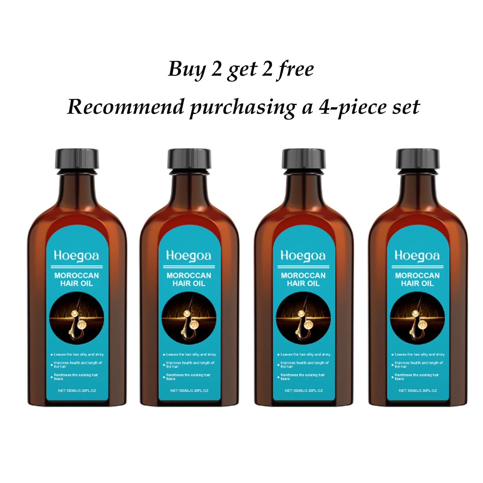 HOEGOA 100mL Moroccan Hair Oil Effectively Promotes Hair Health Reduces Breakage Moisturizing Reduces Dryness Hair Treatment Oil