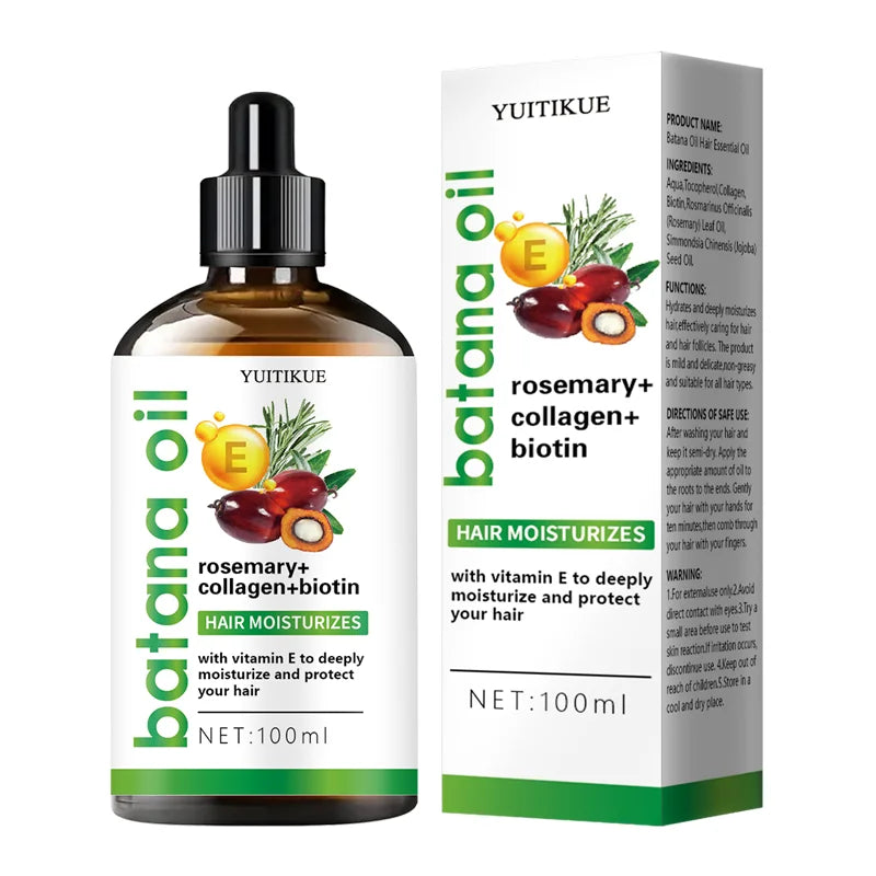 100ml Batana Hair Care Oil, plant-based formula, collagen repairs damaged hair, smooth and nourishing hair care oil