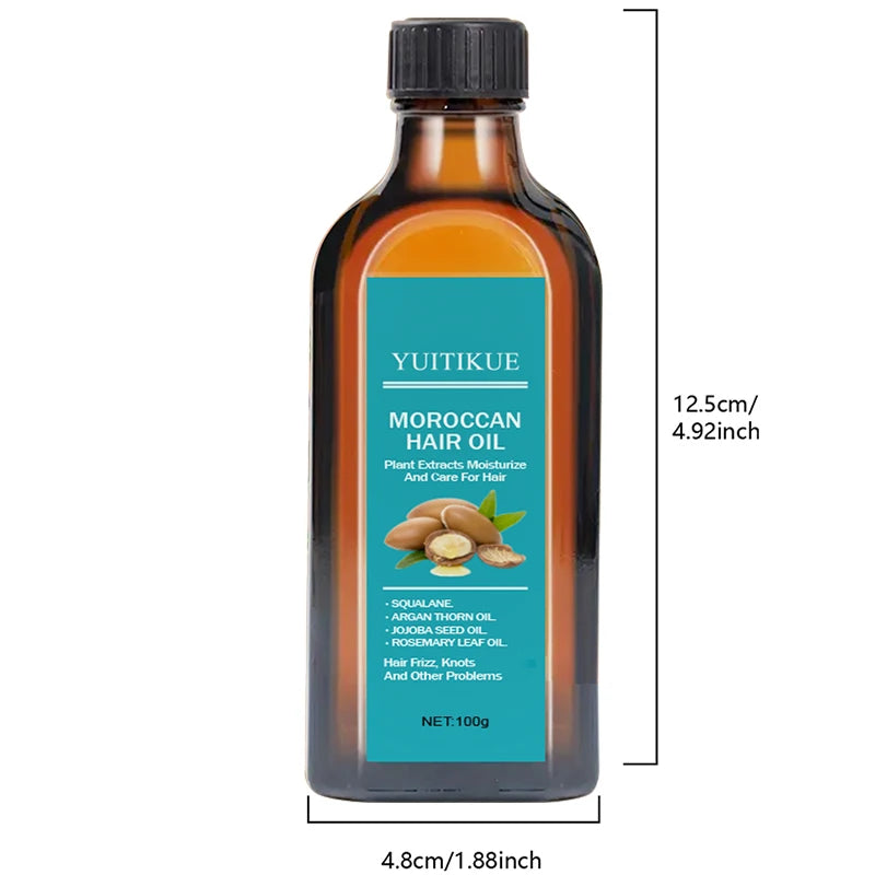 YUITIKUE Moroccan Hair Oil, Rosemary & Argan Infused, Anti Hair Loss, Nourish Scalp & Strengthen Roots
