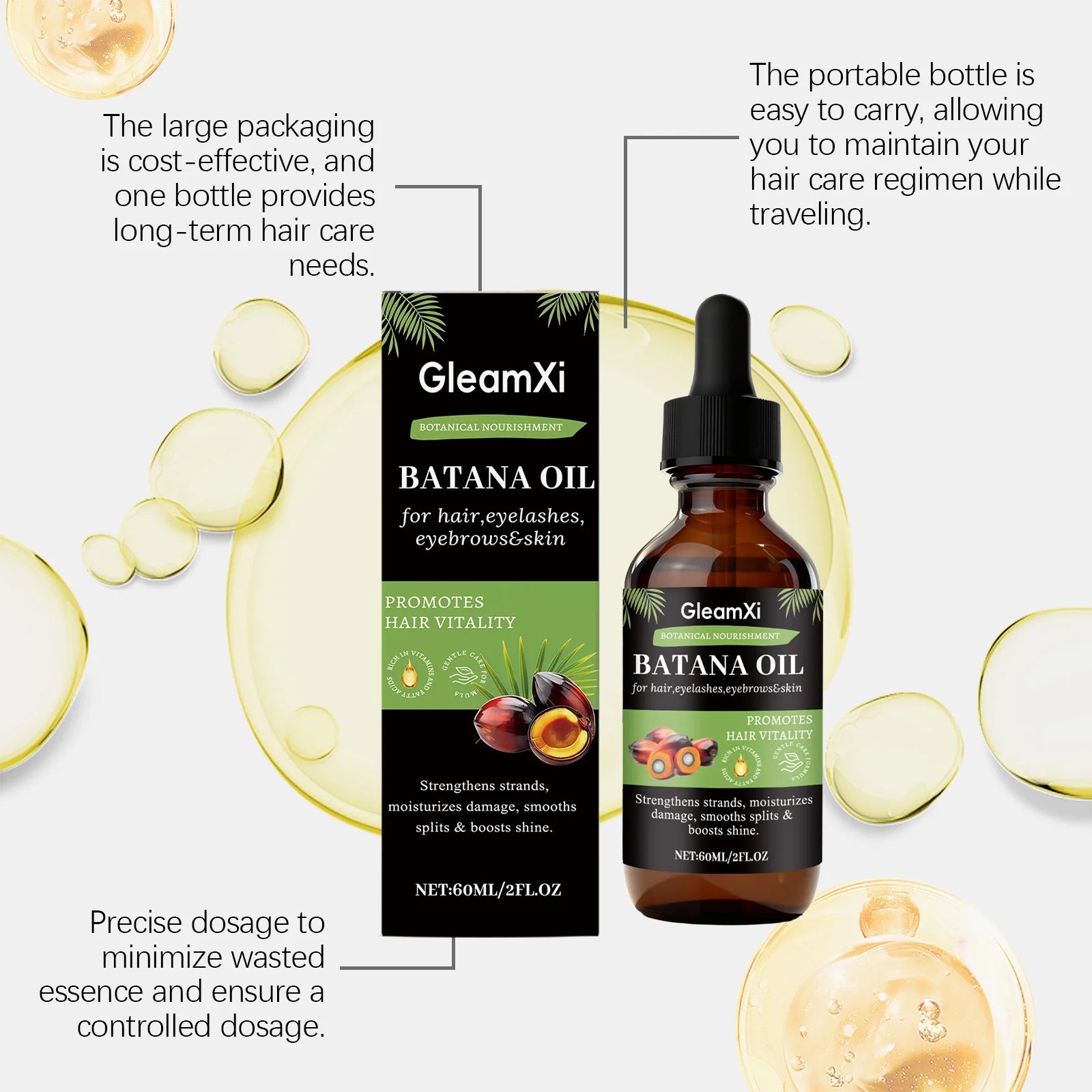Batana Hair Care Oil - Gentle and Smooth, Nourishes Hair, Volumizing Hair Care Oil