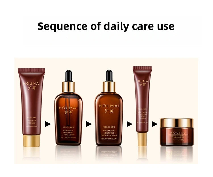 Bosein Facial Care Essence Five-Piece Set, Rich in Skin Care Ingredients Such as Bifid Yeast, the Set Includes Cleansing Milk, Essence Serum, Essence Lotion, Eye Cream, and Face Cream, Hydrating and Moisturizing, Suitable for
