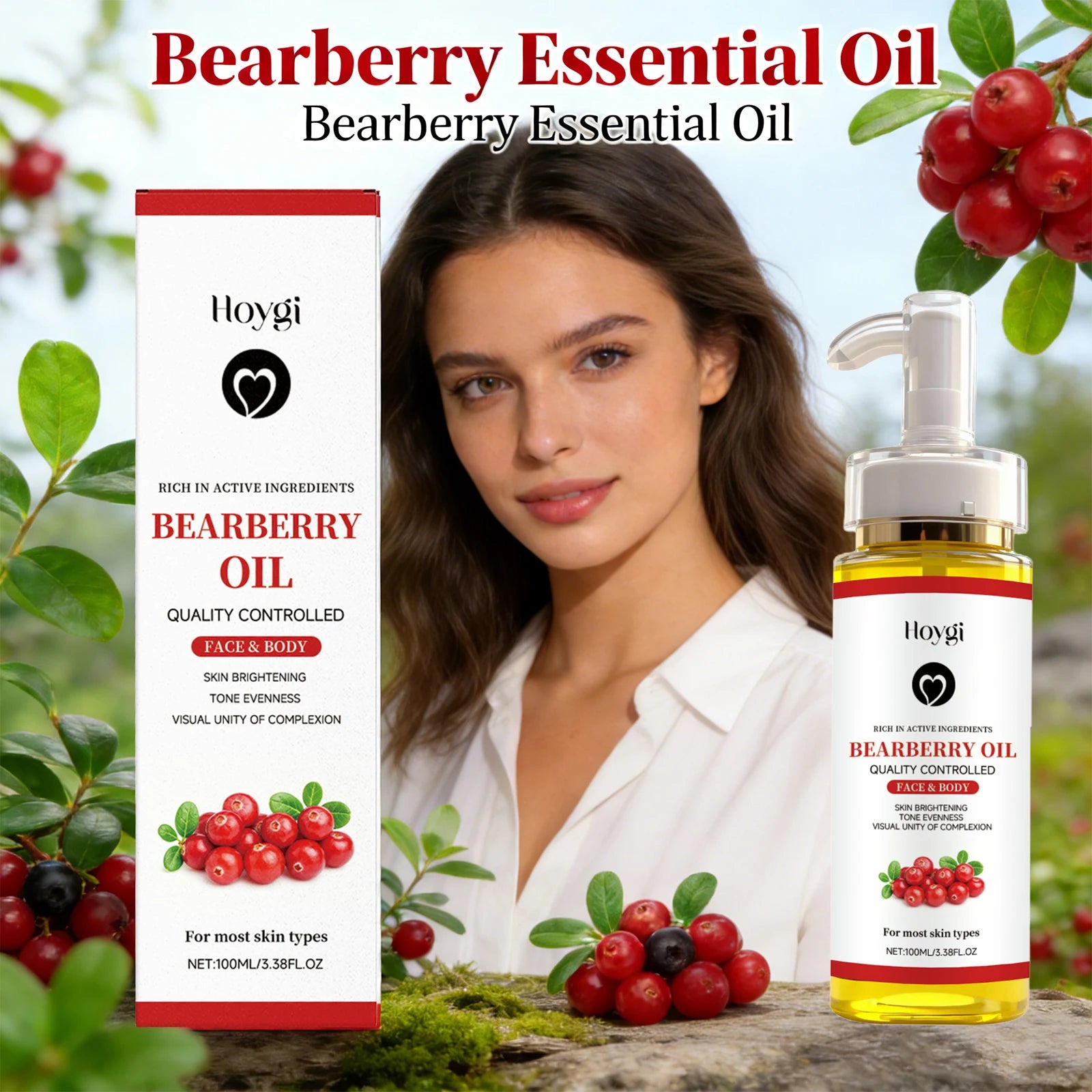 Bearberry Essential Oil Firming Moisturizing Skin Reduce Dryness Enhance Elasticity Brighten Dullness Skin Strengthen Body Oil