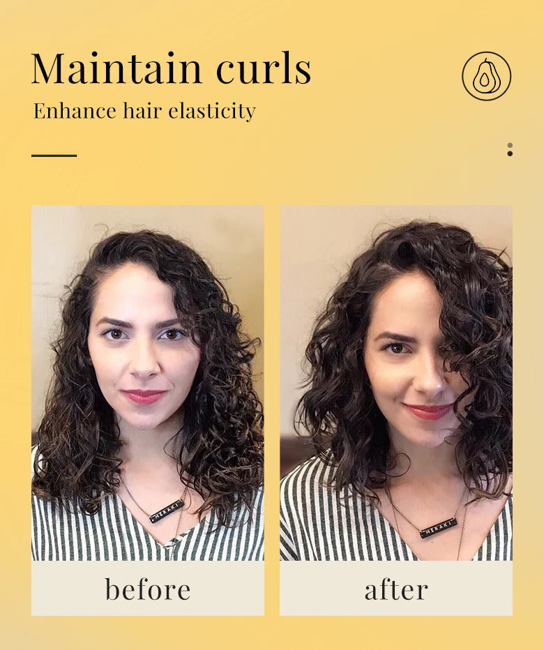 Curly Hair Mousse Care Coconut Oil Smoothing Frizz Enhanced Wavy Shampoo Styling Cream Mousse Foam Dry Damaged Frizz Hair Care