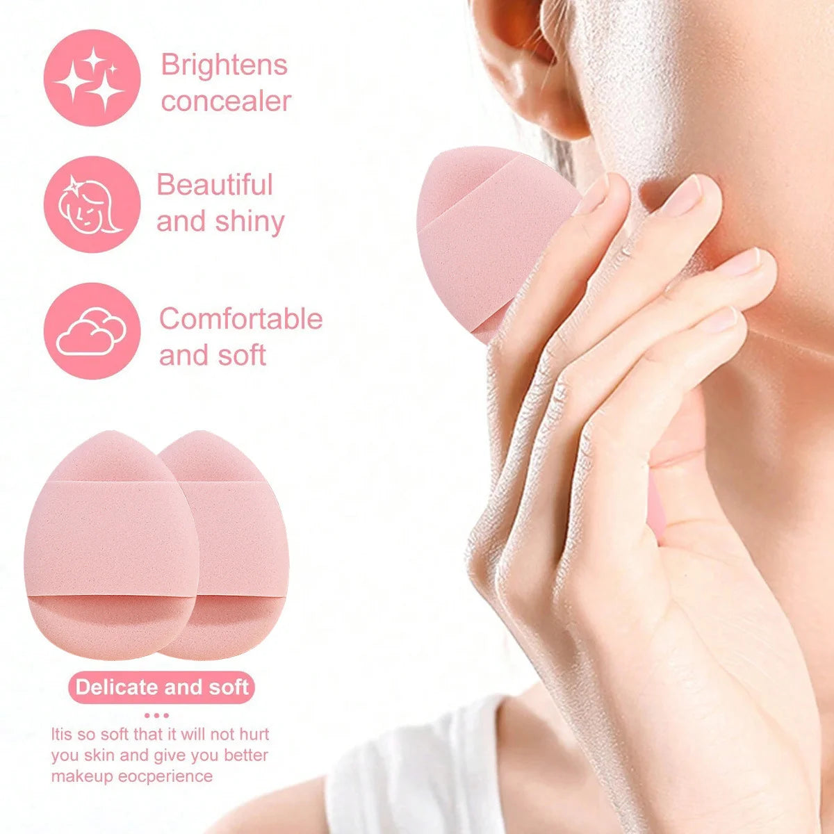 33-piece set: Soft skin-friendly powder puffs, makeup brushes, flocked puffs, water-drop beauty blenders, headbands