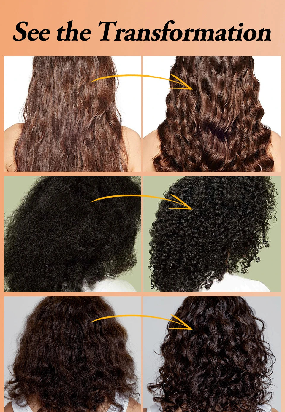 280ml Curly Hair Cream Black Castor Oil Moisturizing Hair Styling Cream Hair Smoothing Anti-Frizz Wavy Hair Defining Cream