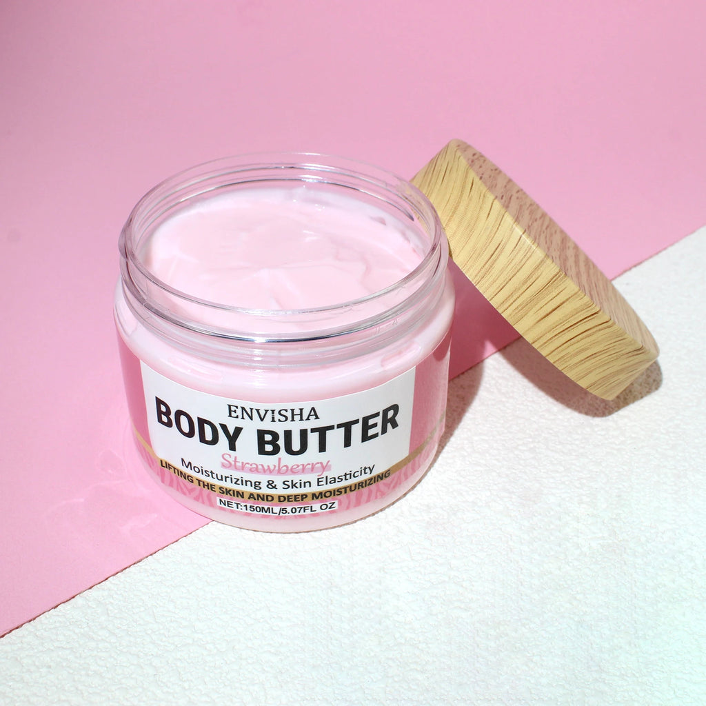 Skin Care Strawberry Face Body Butter Lotion Cream Whitening Deeply Moisturizing Brightening Remove Melanin Elasticity Lifting
