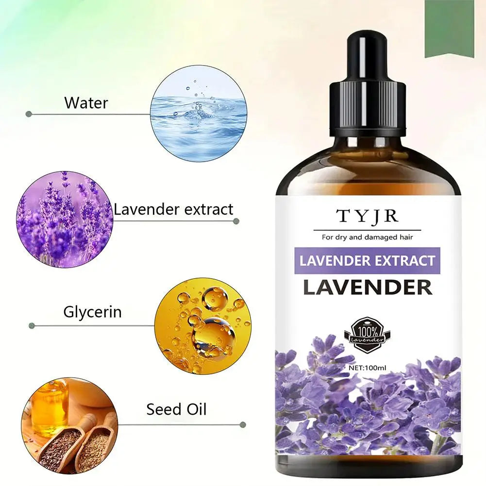 Lavender Hair Oil Hair Serum For Dry Damaged Hair, Nourishing Scalp Oil With Lavender Extract, Smooth & Shiny Hair Care Oil