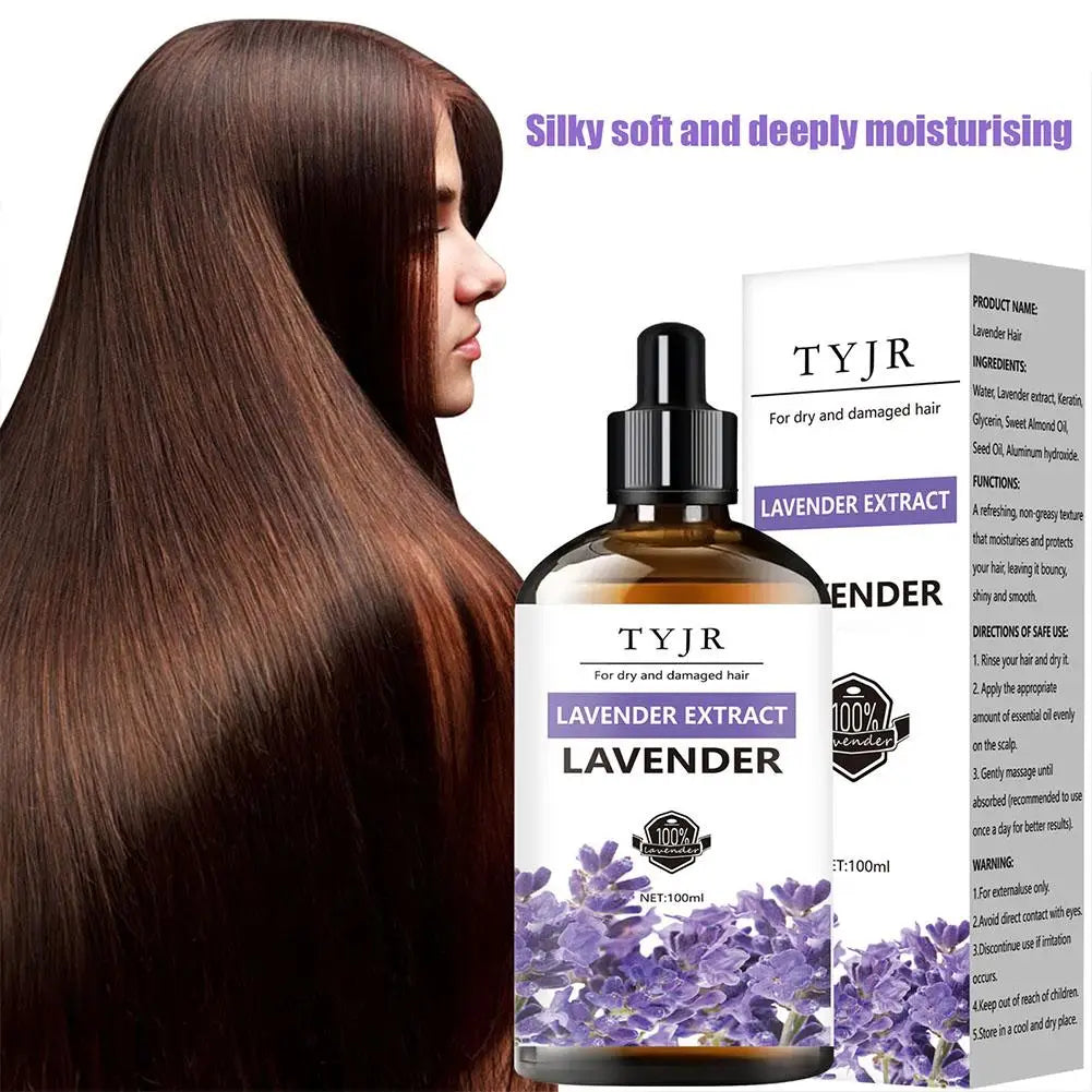 Lavender Hair Oil Hair Serum For Dry Damaged Hair, Nourishing Scalp Oil With Lavender Extract, Smooth & Shiny Hair Care Oil