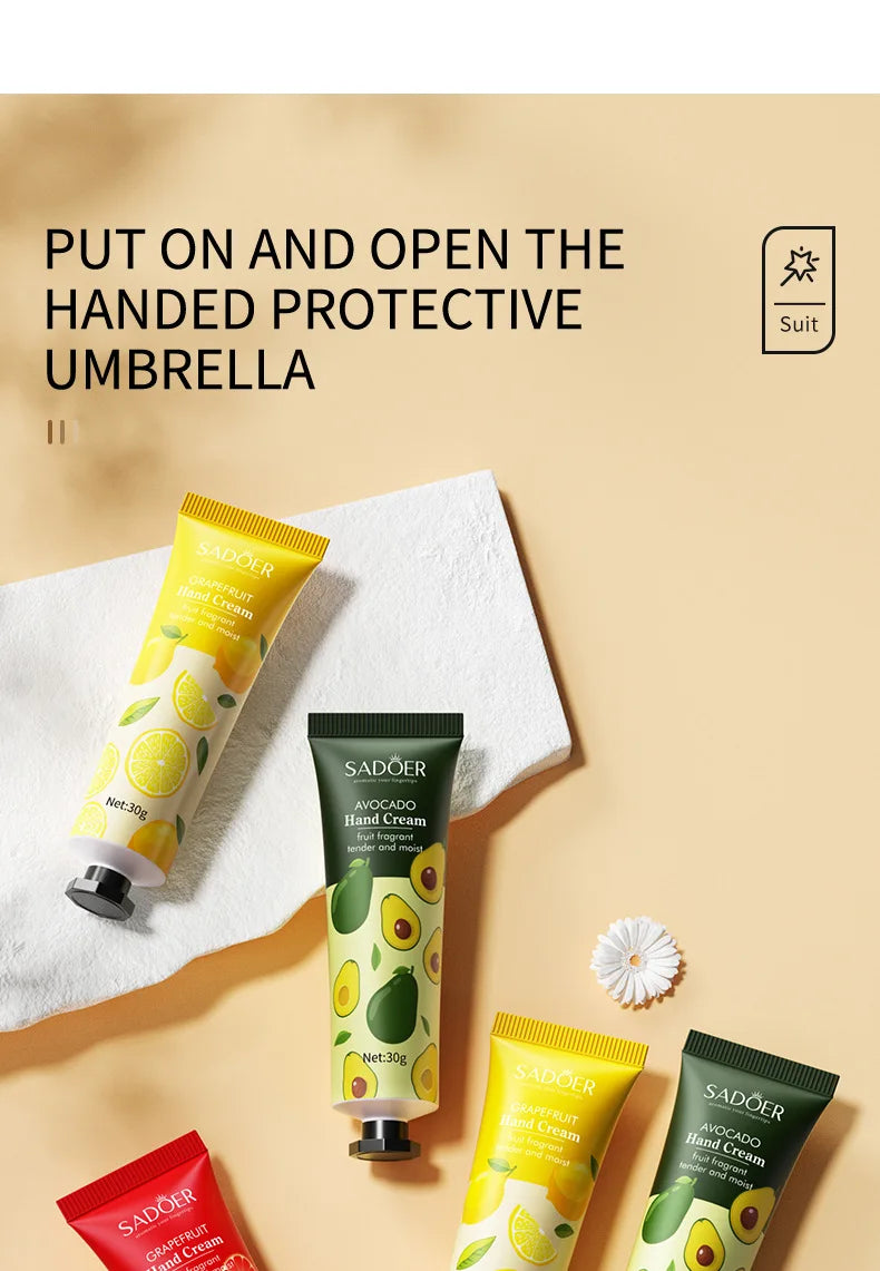 5Pcs/set Fruit Plant Fragrance Hand Cream Sets Moisturizing Repair Anti Dry Hand Lotion Sets Hands Skin Care Products