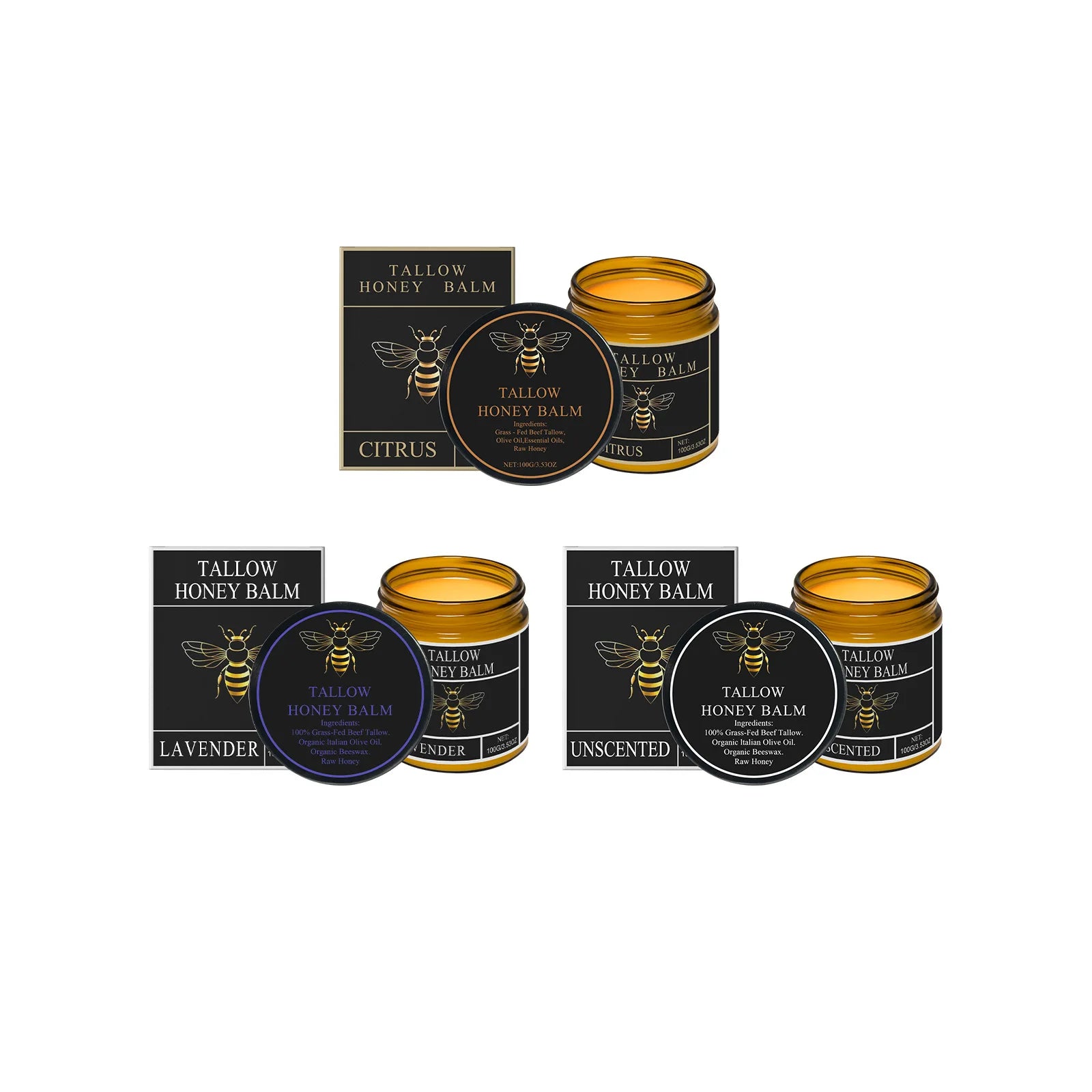 Tallow Honey Balm Deep Hydration Face Care Tighten Skin Firming Moisturizing Facial Rejuvenation Soft Smooth Beef Tallow Cream