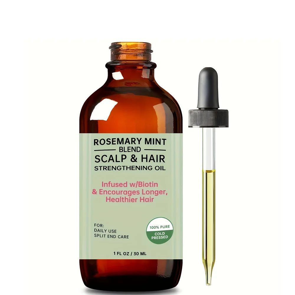 Rosemary Mint Hair Growth Oil Preventing Hair Dryness Split Moisturizing Gentle Nourishing Soft Glossy Organics Hair Care Oil