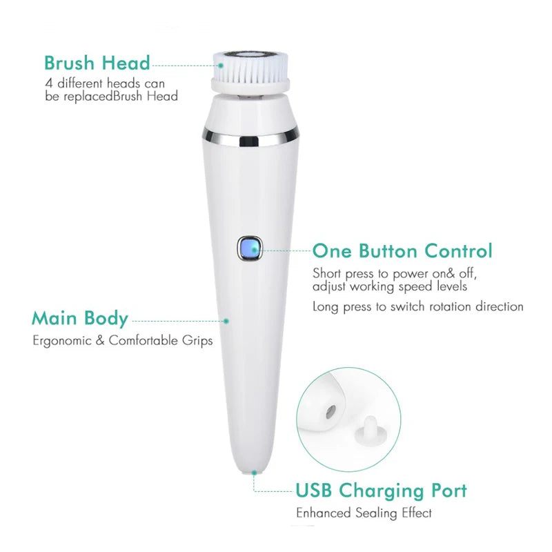 Trending Beauty Products 2022 Handheld Portable Vibration Facial Soft Brush Face Washer Facial Cleansing Brush