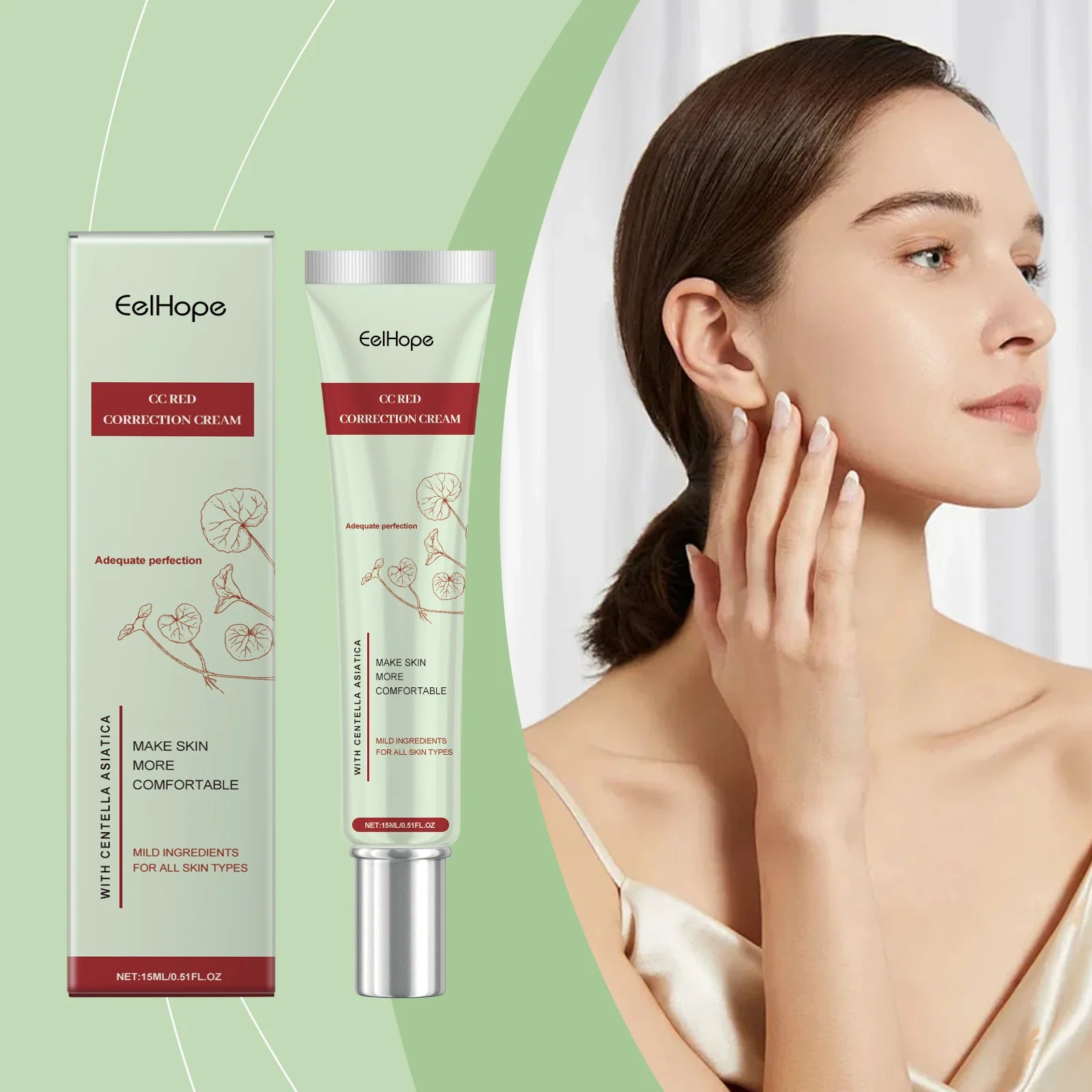 Centella Asiatica CC Cream Repair Redness Damage Smoothing Moisturizing Brighten Sunscreen Concealer Skincare Makeup Foundation
