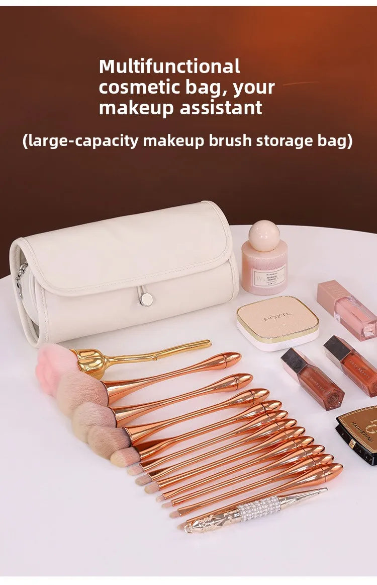 New Arrival: Multifunctional Foldable Portable Professional PU Makeup Brush Organizer Bag with High "Beauty Value"