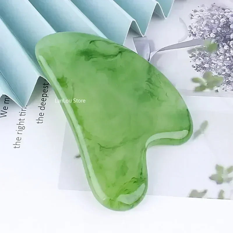 Natural Resin Face Jade  Gua Sha Massagers Gouache Scraper Guasha Board Massage Facial Beauty Tools Acupoint Acupuncture