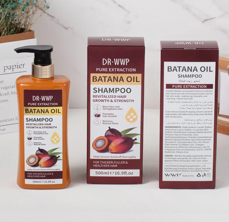 500ml Batana Oil Shampoo and Conditioner Set for Hydrating Care, Softening Hair, and Improving Dryness and Frizz