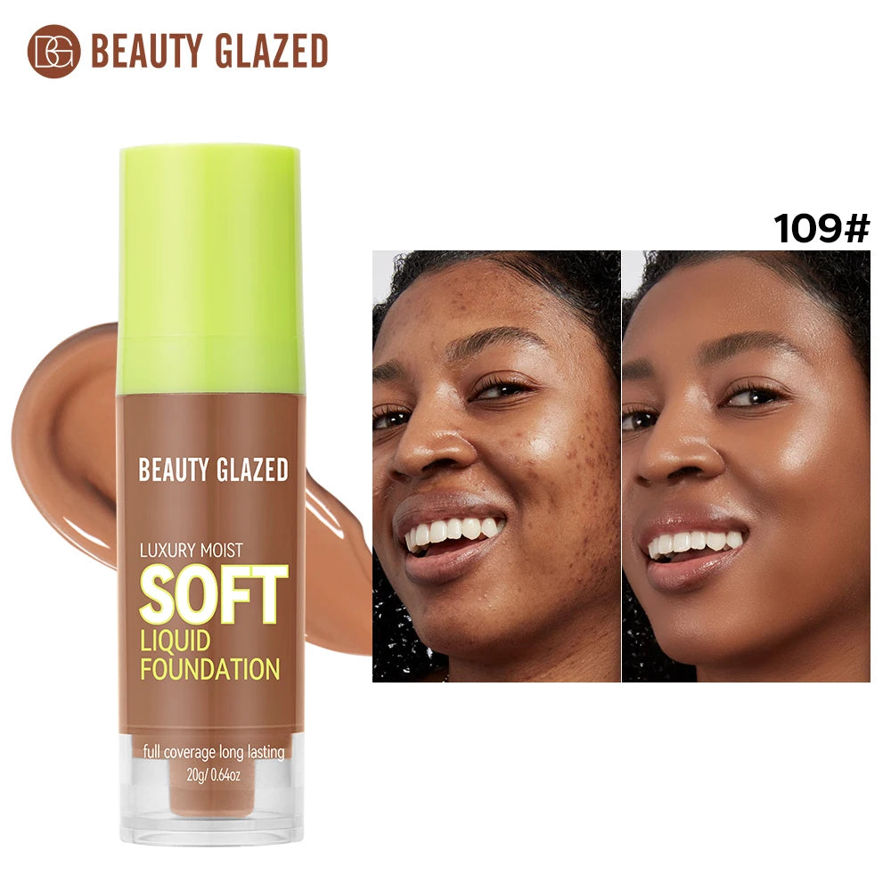 Beauty Glazed Full Coverage Matte Liquid Foundation Waterproof BB Cream Lasting Oil Control Long-lasting Natural Face Makeup