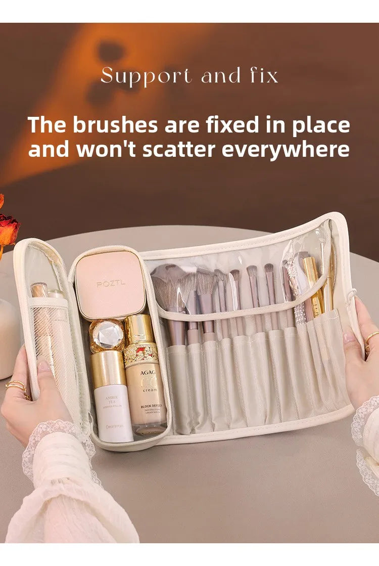 New Arrival: Multifunctional Foldable Portable Professional PU Makeup Brush Organizer Bag with High "Beauty Value"
