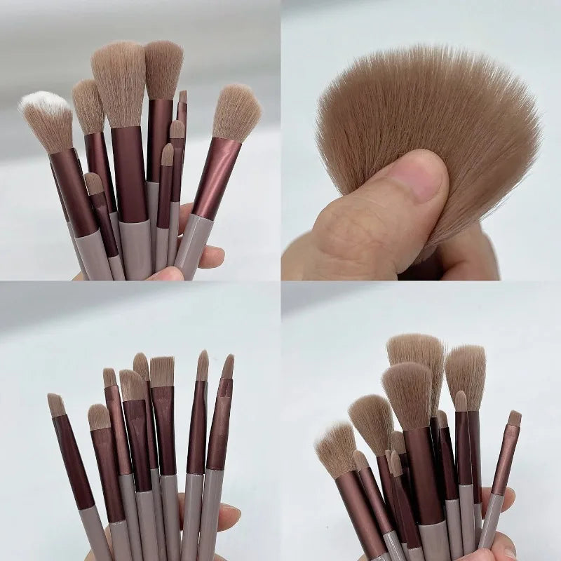 13PCS Makeup Brushes Set Eye Shadow Foundation Women Cosmetic Brush Eyeshadow Blush Beauty Soft Tools Bag Makeup Brush Set