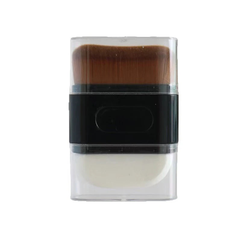 1Pcs Double-Ended Foundation Makeup Brush With Dust Cover Wave Top Contour Beauty Tool For Liquid Powder Concealer Cream