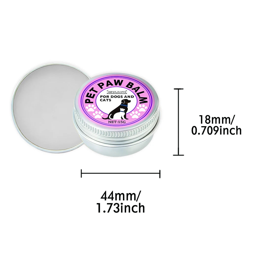 Pet nose, eyes, and paws care cream, containing shea butter, gentle formula, moisturizing and nourishing, suitable for outdoor s