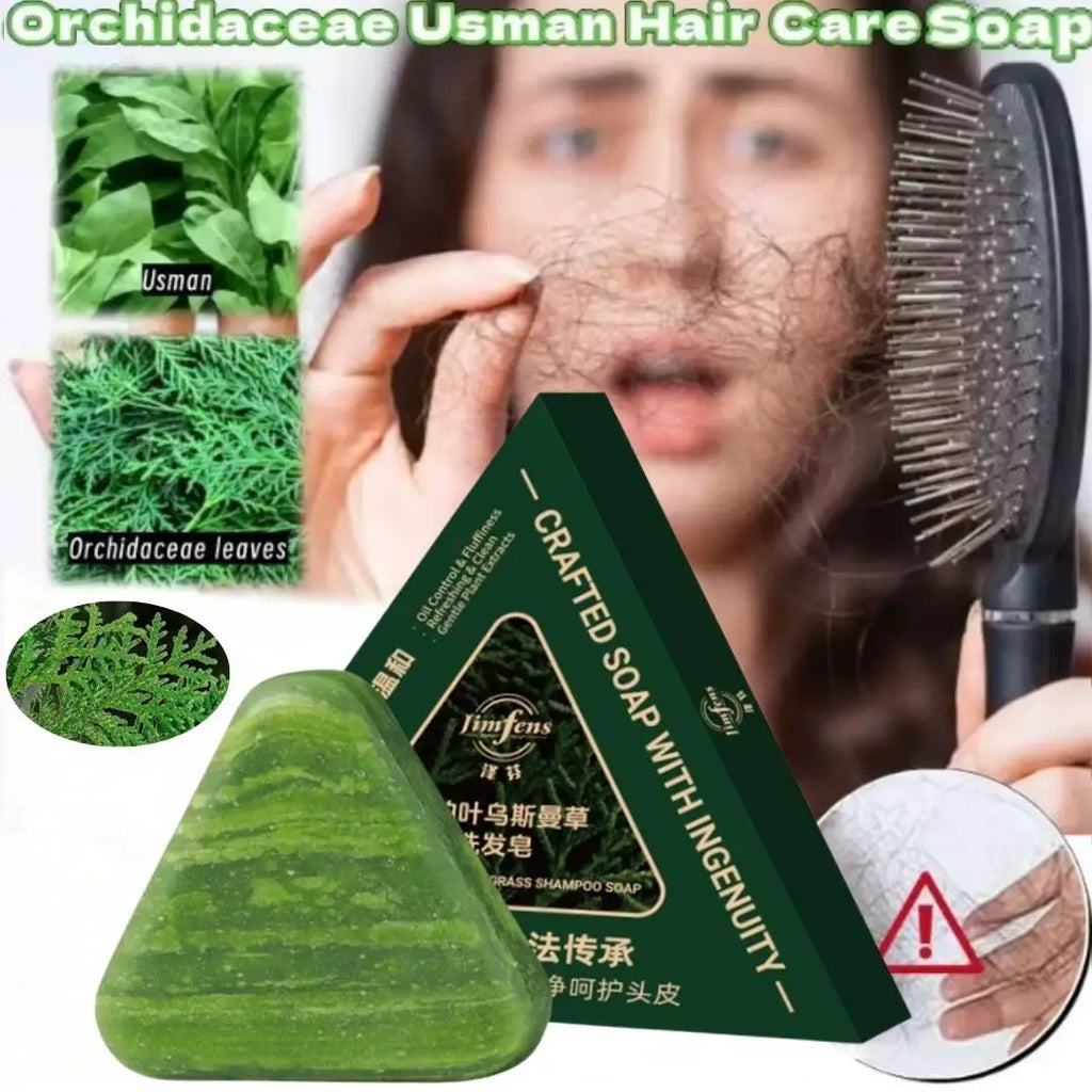 Herbal Extracts Hair Shampoo Bar Cleaning, Oil Control, Thickening Arborvitae Leaf And Usmal Grass Shampoo Bar Hair Care Soap