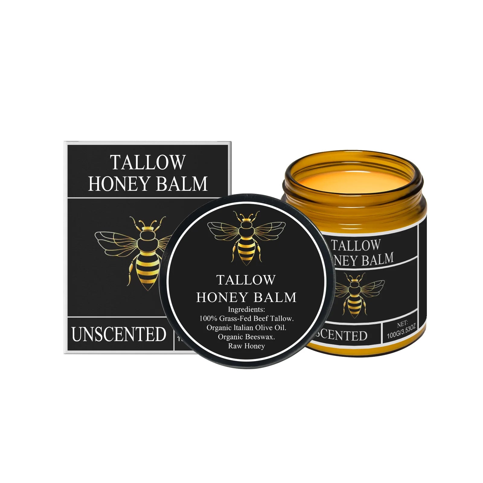 Tallow Honey Balm Deep Hydration Face Care Tighten Skin Firming Moisturizing Facial Rejuvenation Soft Smooth Beef Tallow Cream