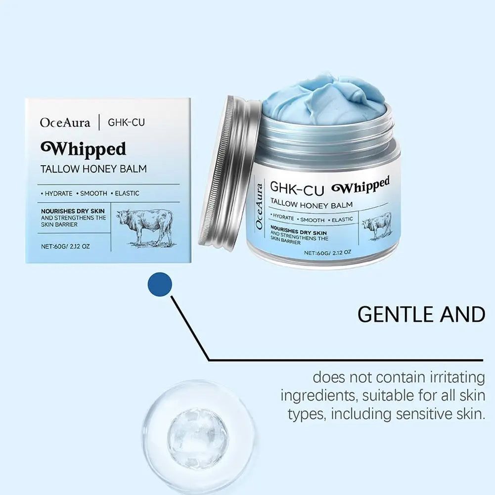 Beef Tallow Honey Skin Balm, Daily Nourishing Moisturizing Body Care Balm, Smooth Hydrating Non-Greasy Skin Repair Cream