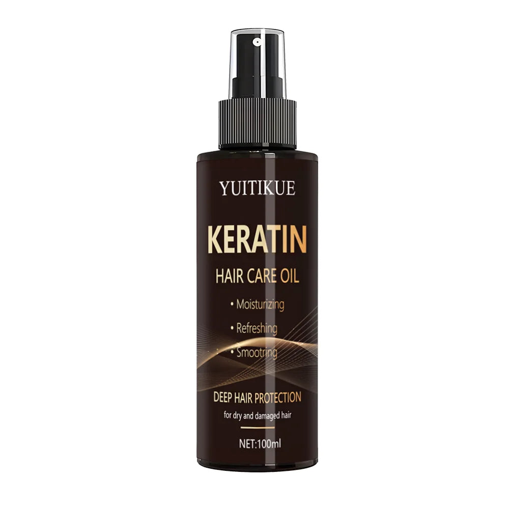 YUITIKUE Keratin Hair Care Oil Spray | Moisturizing, Refreshing & Smoothing For Dry & Damaged Hair 100ml