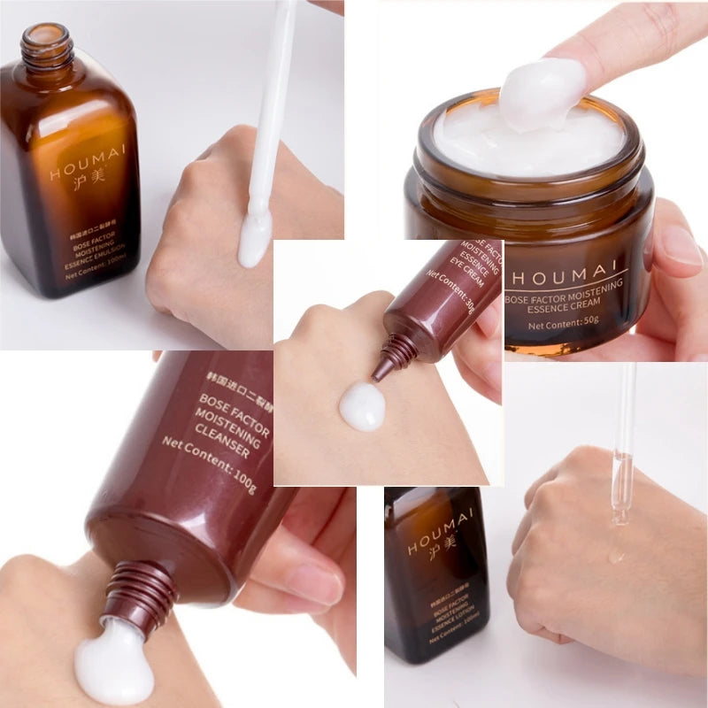 Bosein Facial Care Essence Five-Piece Set, Rich in Skin Care Ingredients Such as Bifid Yeast, the Set Includes Cleansing Milk, Essence Serum, Essence Lotion, Eye Cream, and Face Cream, Hydrating and Moisturizing, Suitable for