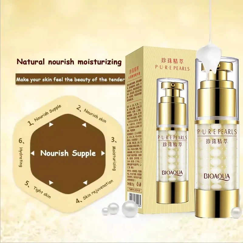 BIOAQUA Pearl Essence Moist Tender Smooth Essence Nourishes Moisturize Hydrate Essence Repair Face Cream Facial Skincare Product