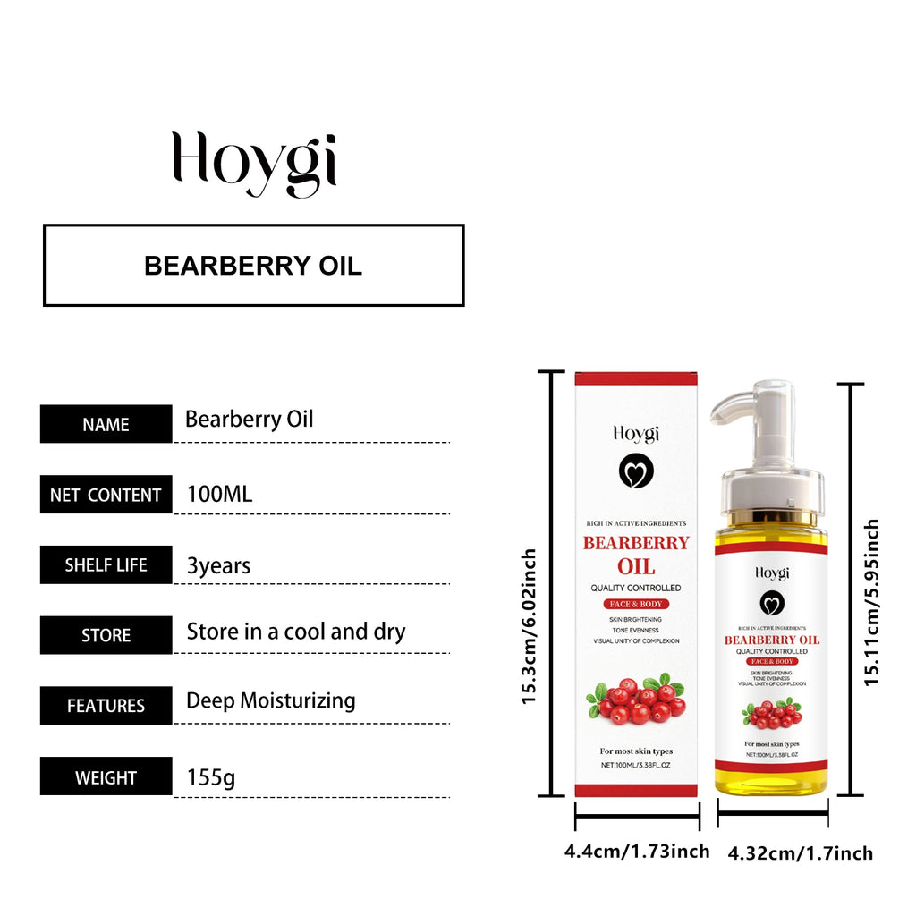Bearberry Body Oil Arbutin Skin Brightening Firming Moisturizing Reduce Dryness Enhance Elasticity Strengthen Skin Natural Glow
