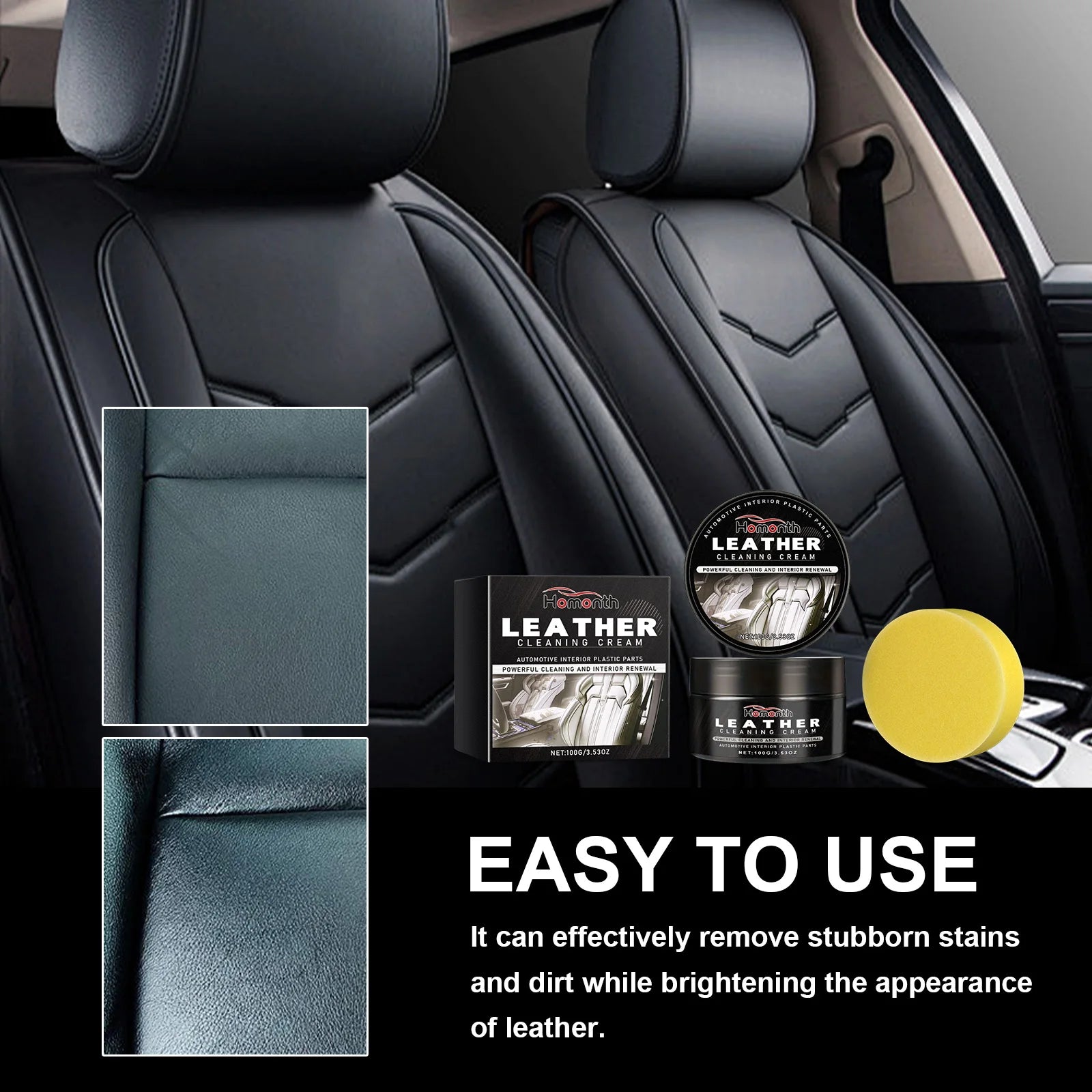 Leather Conditioner Long Lasting Car Seats Polishing Nourishment Care Leather Care Cream for Leather Pant Bag Shoes Furniture