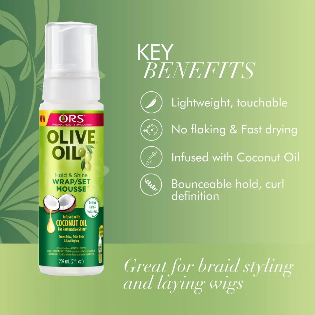 Curly Hair Mousse For Wigs No-Flaking Olive Oil Hair Styling Mousse Anti-Frizz Hair Foam Mousse For Styling Hair Products