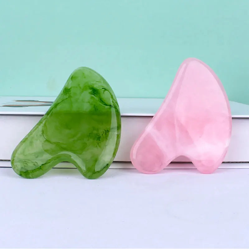 Natural Resin Face Jade  Gua Sha Massagers Gouache Scraper Guasha Board Massage Facial Beauty Tools Acupoint Acupuncture