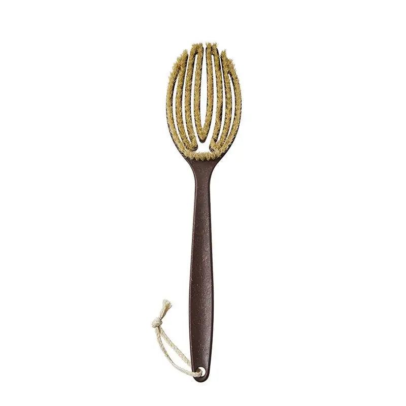 Bath Shower Brush Bathing Brush Dry Skin Body Soft Natural Bristle Massager Care Tool Soft Natural Bristle PE Handle."