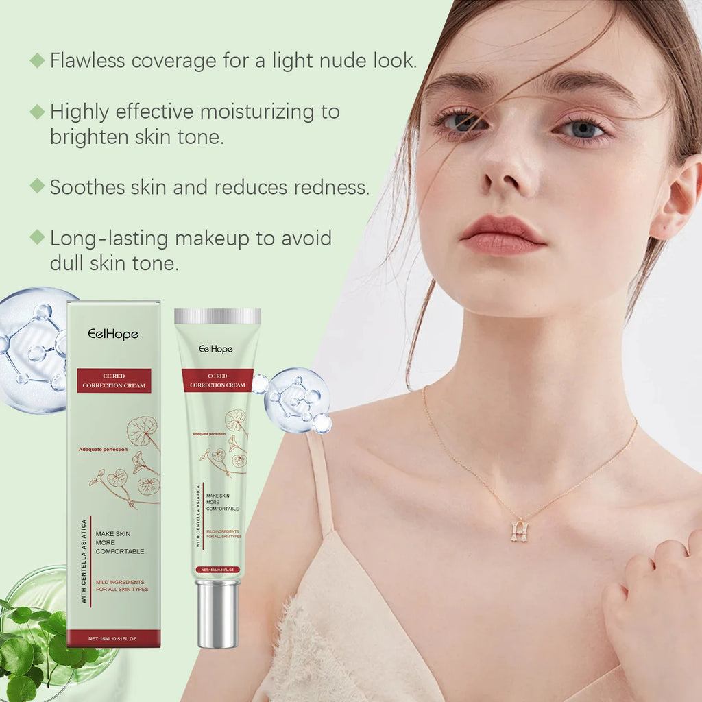 Centella Asiatica CC Cream Repair Redness Damage Smoothing Moisturizing Brighten Sunscreen Concealer Skincare Makeup Foundation
