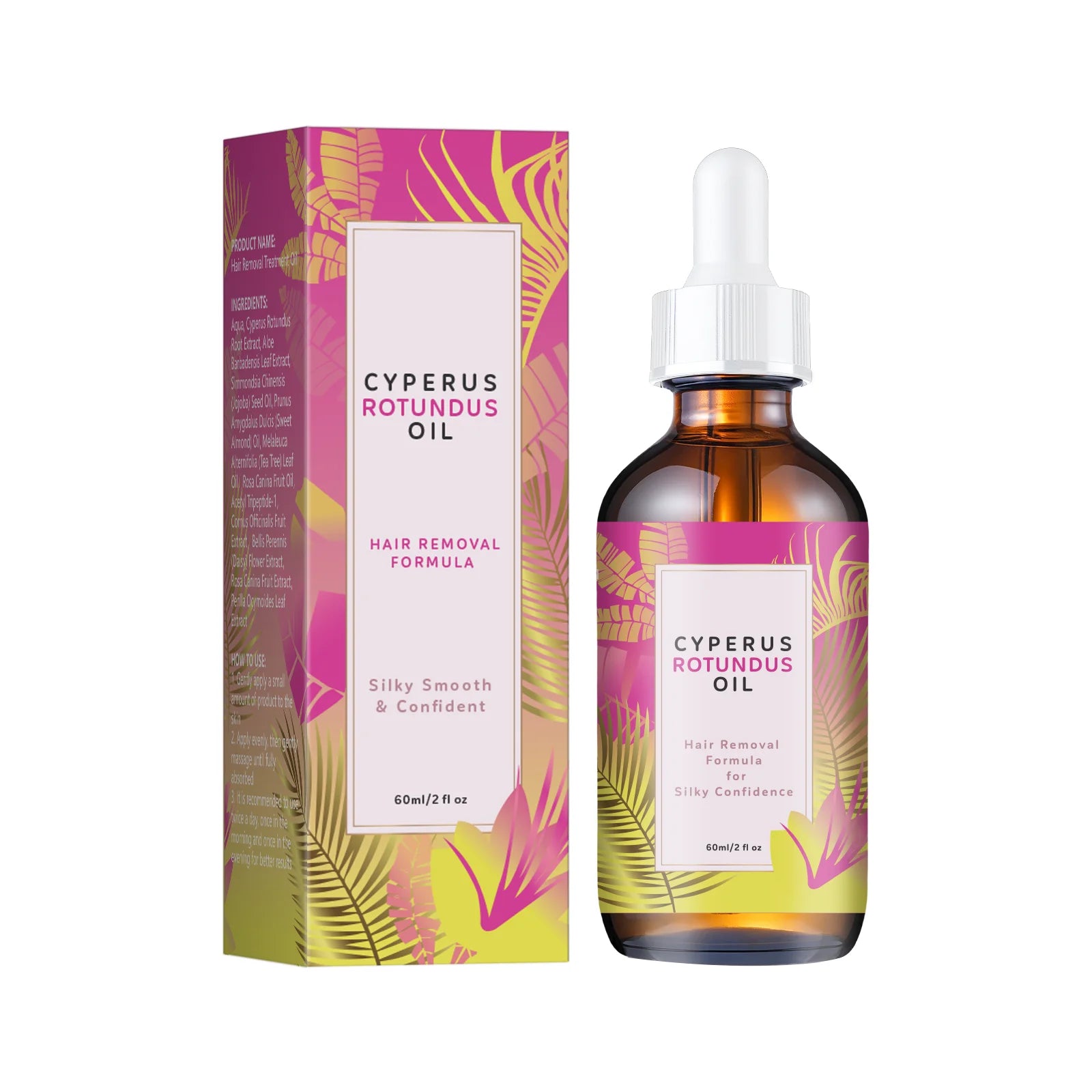 Natural Hair Minimizing & Skin Softening Oil 60ml - Jojoba & Almond Formula for Gentle Hair Growth Control & Smooth Skin Feel.