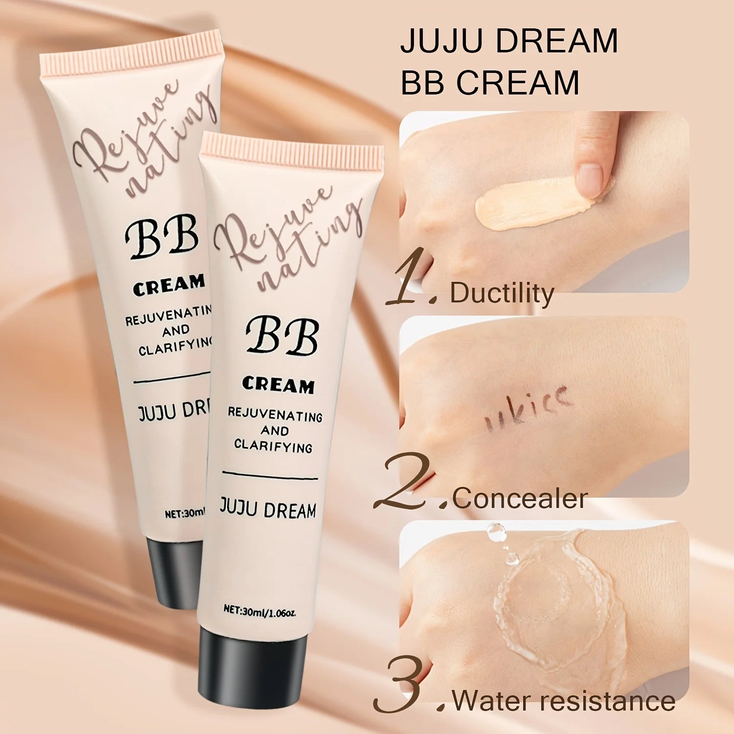 Natural Concealer BB Cream, moisturizing and nourishing, Korean natural translucent primer, long-lasting for all skin types