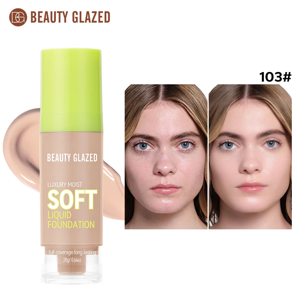 Beauty Glazed Full Coverage Matte Liquid Foundation Waterproof BB Cream Lasting Oil Control Long-lasting Natural Face Makeup