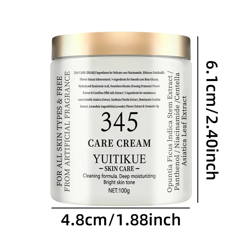 YUITIKUE 345 Care Cream, Deep Moisturizing Brightening, For All Skin Types Fragrance-Free Hydrating 100g