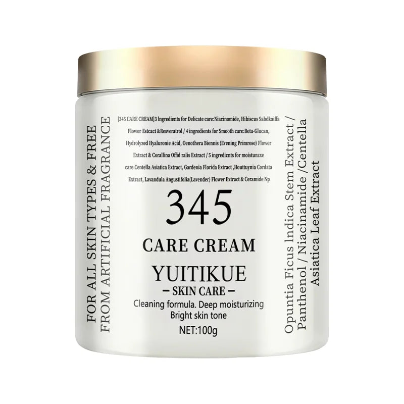 YUITIKUE 345 Care Cream, Deep Moisturizing Brightening, For All Skin Types Fragrance-Free Hydrating 100g