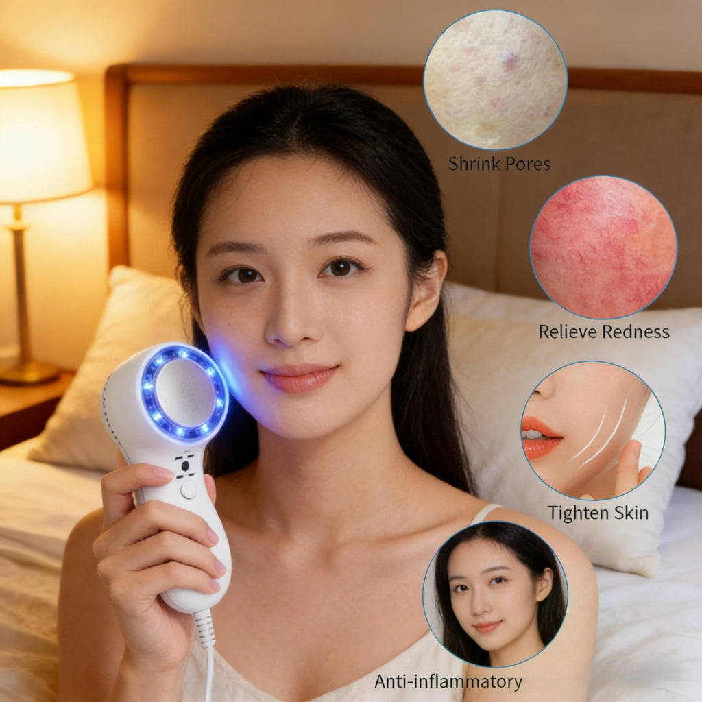 Beauty Device for Home Cryotherapy Skin Cooling Tool Blue Light Cold Compress Ice Cooler Shrink Pore Reduce Swelling Facial Care
