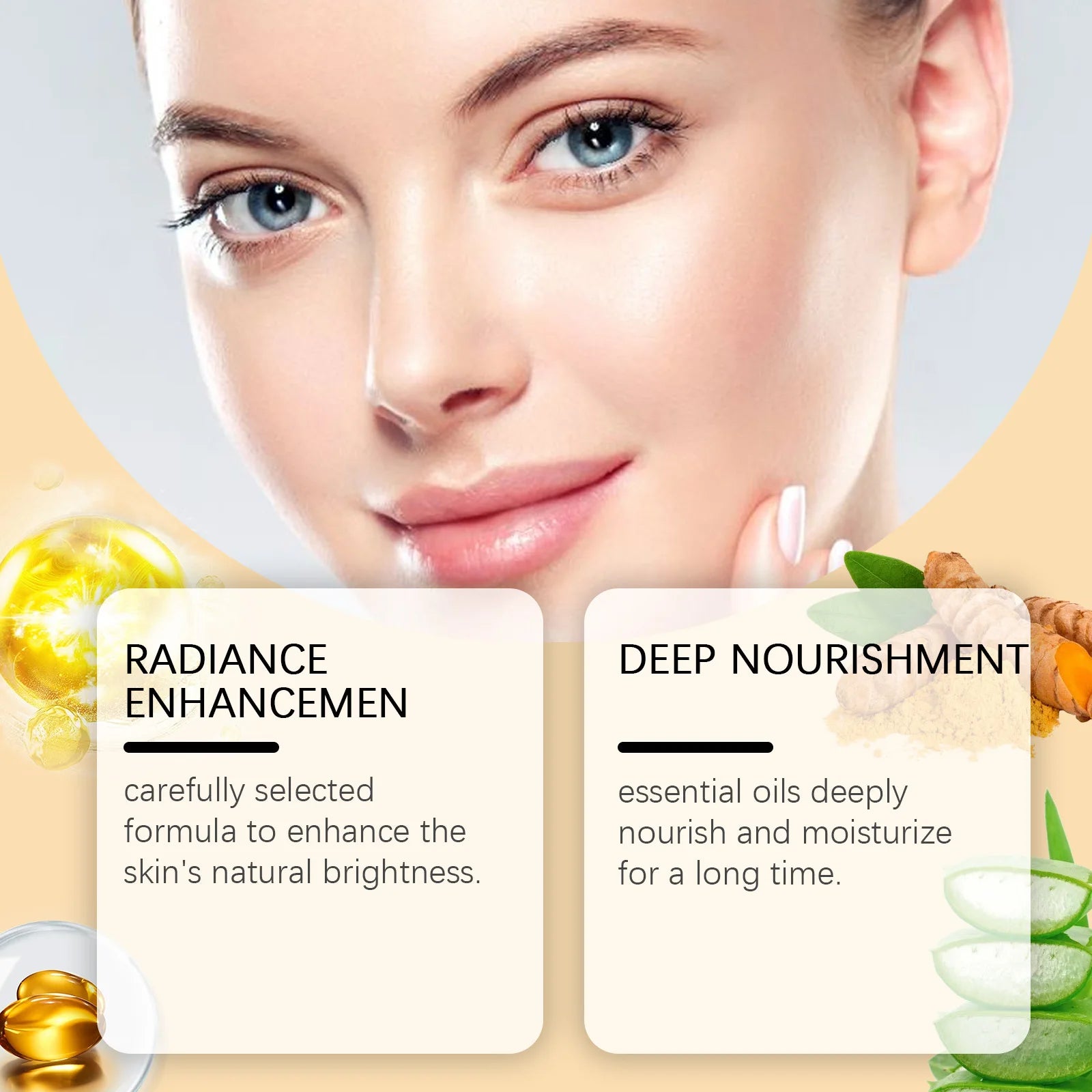 Turmeric Facial Essential Oil Repair Firming Deep Cleansing Soap Even Skin Tone Cream for Face Reduce Dullness Nourish Skin Care
